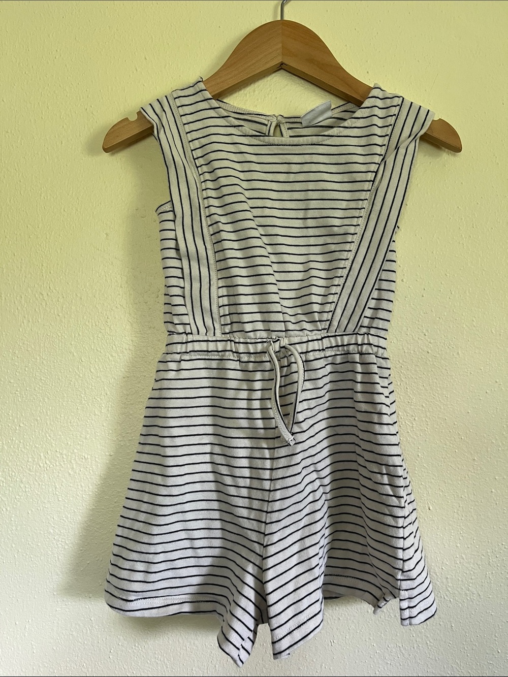 Zara White and Navy Striped Girls Romper